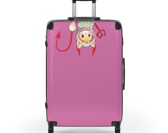 THE PINK SUITCASE | Embrace your wild side with this unique piece of designer luggage | Pink Suitcase with wheels | (Sizes - S, M, L)