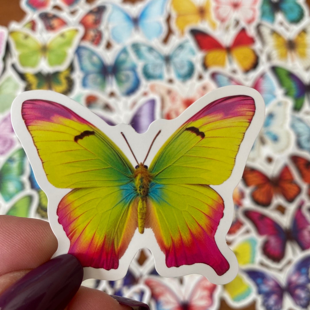 Butterfly Sticker Set of 25 or 50, Colorful Butterfly Decals ...