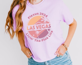 Plexus Livin The Pink Life Las Vegas 2024  Boxy Crop Top Tee,  Orchid Comfort Colors Crop T-shirtPlexus Convention Shirt