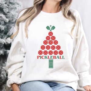 Pickleball Christmas Tree Sweatshirt, Pickleball Christmas Holiday Party Shirt, Pickleball Player Christmas Sweater, Pickleball Winter Shirt
