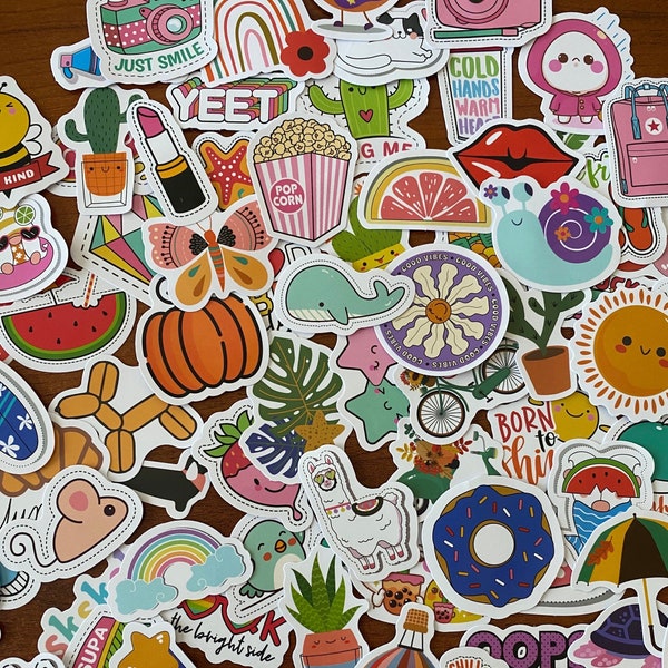 Stickers for Kids, Waterproof Stickers for Crafts, Parties, Invitaions, Projects,  animals, flowers, food, beach decals for kids crafts