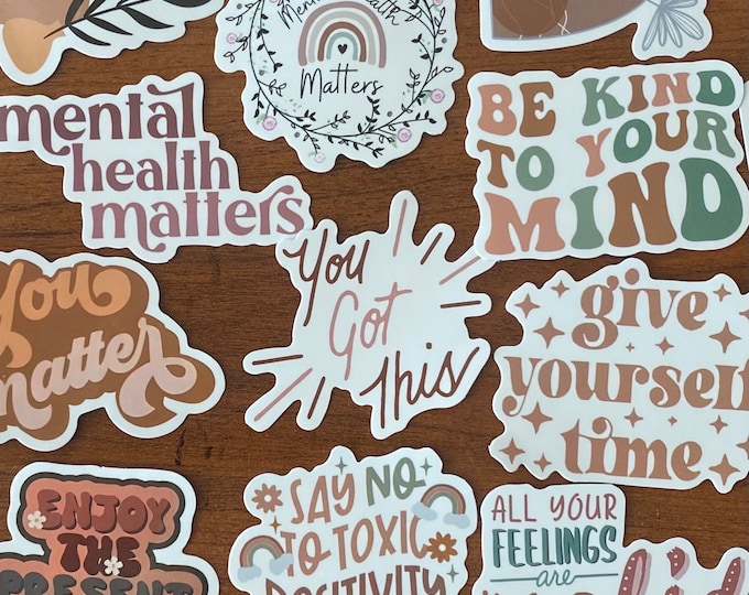 Mental Health Matters Kindness Positive Words Sticker Set of 25 or 50 ...