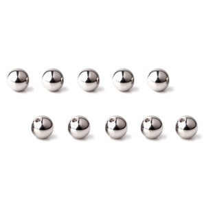16 Piezas De Bolas De Acero Para Piercings - Plateadas, Calibres 14G/16G, Tamaños 3mm Y 5mm