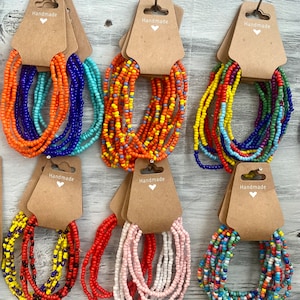 Wrap Bead Stretch Chain - Belly Chain, Anklet, Bracelet, Necklace, Choker, 31-32 inch elastic seed beaded chain, beach, summer jewelry