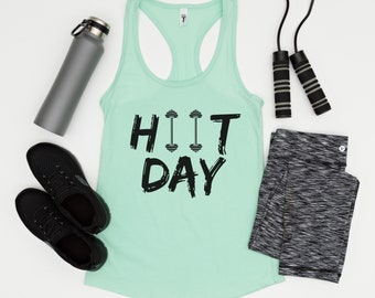 HIIT Day Workout Tank Top, Funny Women's HIIT Exercise Tank Top, HIIT Fitness Instructor Personal Trainer Exercise Tank Top