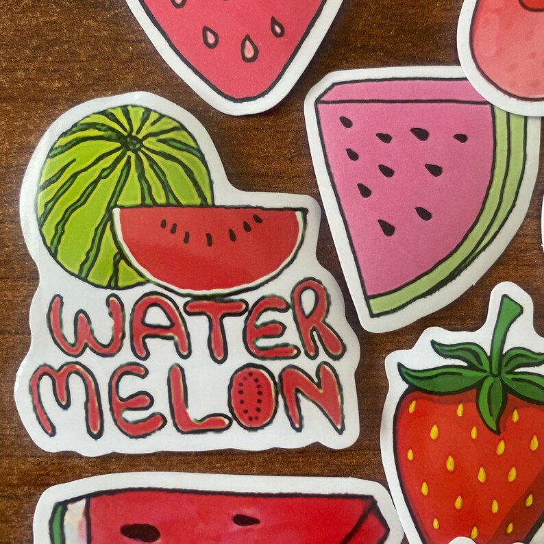 Watermelon Strawberry Stickers Red Fruit Summer Sticker Decals Set ...