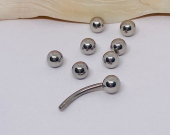 Belly Button Ring Balls 5mm, Replacement Navel Ring Ball Sets,  Belly Ring Top Balls, Navel Ring Balls, Body Jewelry Parts, 14g