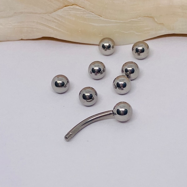 Belly Button Ring Balls 5mm, Replacement Navel Ring Ball Sets,  Belly Ring Top Balls, Navel Ring Balls, Body Jewelry Parts, 14g