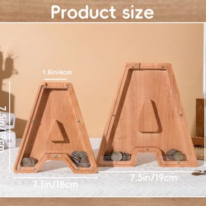 Hucha infantil de madera personalizada con letra, hucha con nombre personalizado, alcancía con letra imagen 7