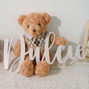 Placa de nome personalizada, placa de nome de madeira personalizada para berçário, placa de nome de berçário de bebê, placa de nome de bebê, letras de madeira para berçário, decoração de quarto de criança
