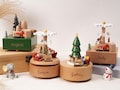 Personalized Wooden Carousel Music Box, Engraved Name Keepsake, Christmas Gift for Kids