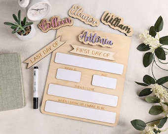 Cartello primo giorno di scuola, cartello personalizzato primo giorno di scuola, cartello ritorno a scuola, cartello scuola per bambini, cartello in legno, cartello primo e ultimo giorno di scuola