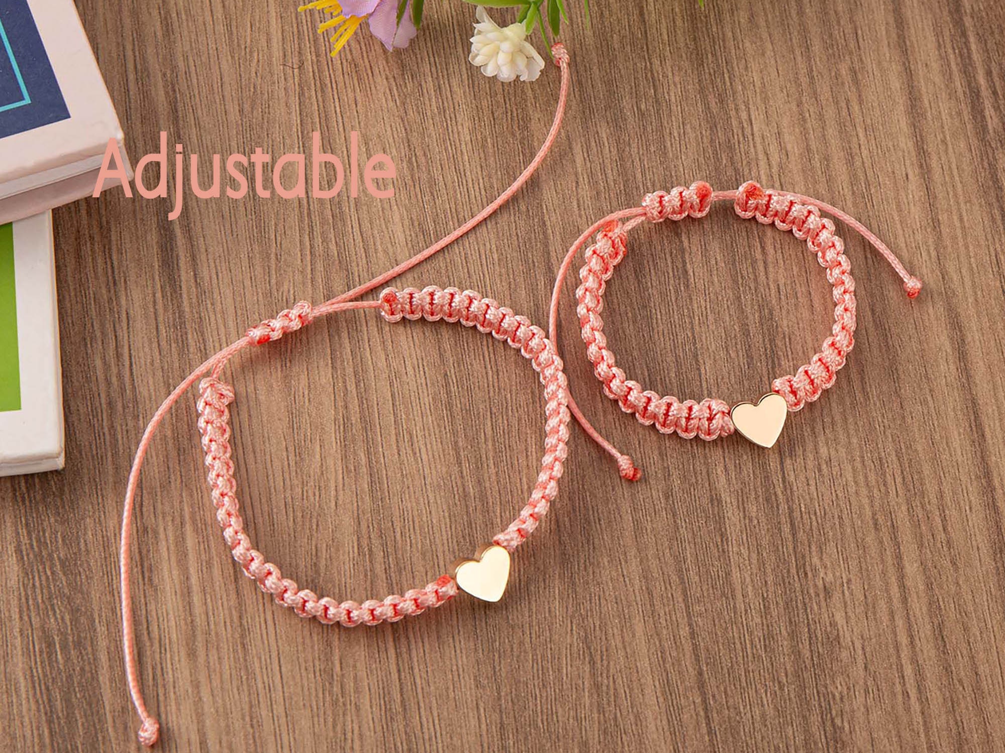 Set Di 2 Braccialetti In Ceramica Morida A Forma Di Cuore Con Scritta Mamma, Per Primo Giorno Di Scuola