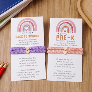 First Day of School Bracelect, Mommy and Me Bracelet Set,Family Braided Bracelet
