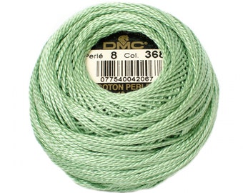 DMC Pearl / Perle Cotton Thread Balls Size 8 LIGHT PISTACHIO GReEN 368