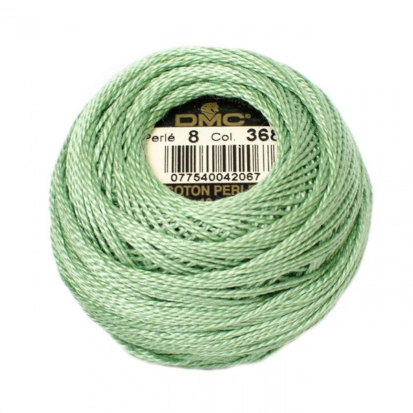 DMC Pearl / Perle Cotton Thread Balls Size 8 LIGHT PISTACHIO GReEN 368