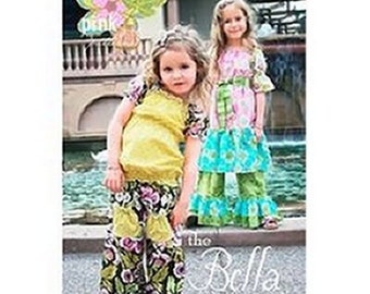 Sewing Pattern ~ BELLA PANTS ~ Pink Fig girls pants patterns Size 6 months to 10 Years