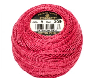 DMC Pearl / Perle Cotton Thread Balls Size 8 DARK ROSE 309