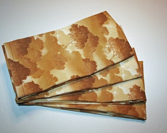 Cloth Napkins ~ Set of 4 ~ 18" Fall Autumn Thanksgiving Landscapes Tan Tonal Trees Cotton Napkins