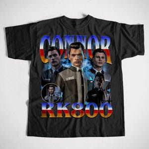 Connor RK800 Bootleg Shirt, Retro Android Detective Tee, 2000s Style Cyberlife Graphic T-Shirt, Vintage Sci-Fi Aesthetic, DBH Fan Gift