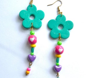 Sweet Tart Flower Earrings pretty pastels flower power flower jewelry