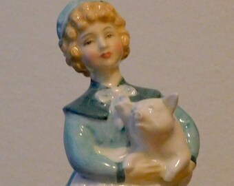 Vintage Royal Doulton "Stayed At Home" Woman Holding A Pig Made in England HN 2201  1954