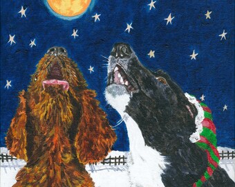 Dogs Singing Christmas Carols Set Of Blank Cards By Chery Holmes