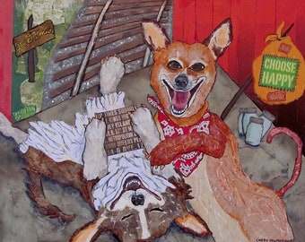 Collage Dogs Hobo Dogs Mixed Media Collage On Wood Hilarious!