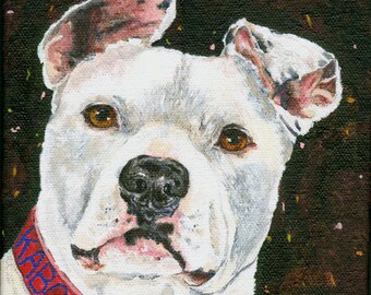 Custom Personalized Dog Portrait Folk Art Style From Your Photos of Your Pet