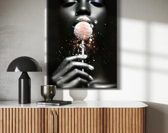 Impresión de arte mural Taste, impresión de arte mural africano, arte mural enmarcado, impresión de bellas artes de mujer negra, arte mural de mujer, regalos para mujeres, arte mural abstracto