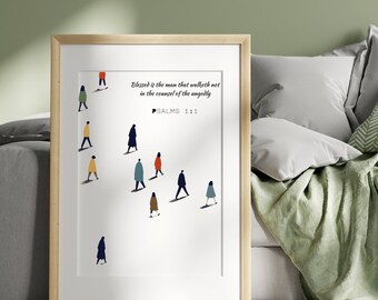 Arte de pared minimalista neutro, arte de pared cristiano, arte para dormitorio y sala de estar, impresión de arte sin marco, decoración de pared extra grande, impresión Giclee