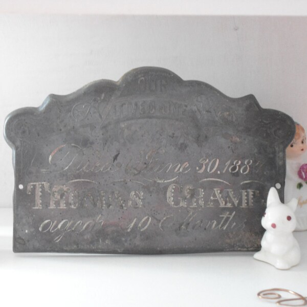 Antique grave marker for baby from 1887 Sale 25% off regularly 120.00