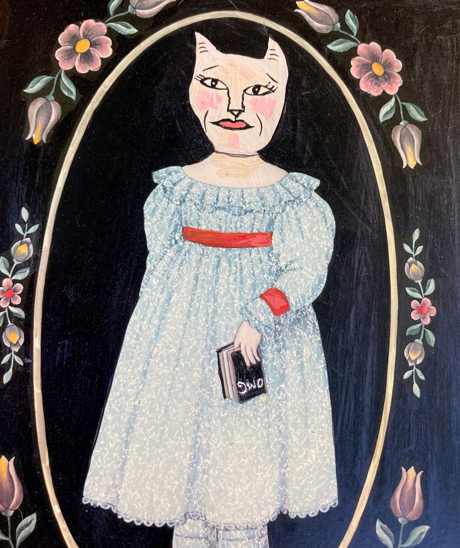 Victorian Cat Piggyback Art in Found Wall Plaques Original Etsy