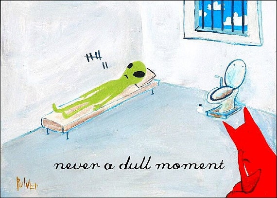 Funny Alien and Cat Card: in JAIL Never A Dull Moment - Etsy Funny Alien and Cat Card: in JAIL Never A Dull Moment - Etsy