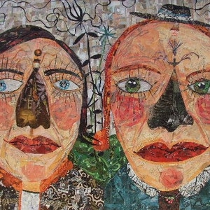 Cartão de irmã ou melhor amiga - BFF Collage Art Print Cartão de arte popular - Cartão de aniversário Cartão de dia das mães Cartão de dia dos namorados Cartão de primo