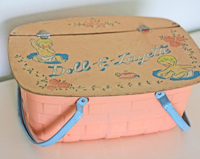 Vintage Amsco Baby Doll Layette Basket Etsy