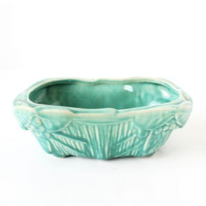 Vintage Turquoise McCoy Planter, Leaves and Berries McCoy, McCoy Ceramics, Succulent Planter, Cottage Core, Vintage Home Decor