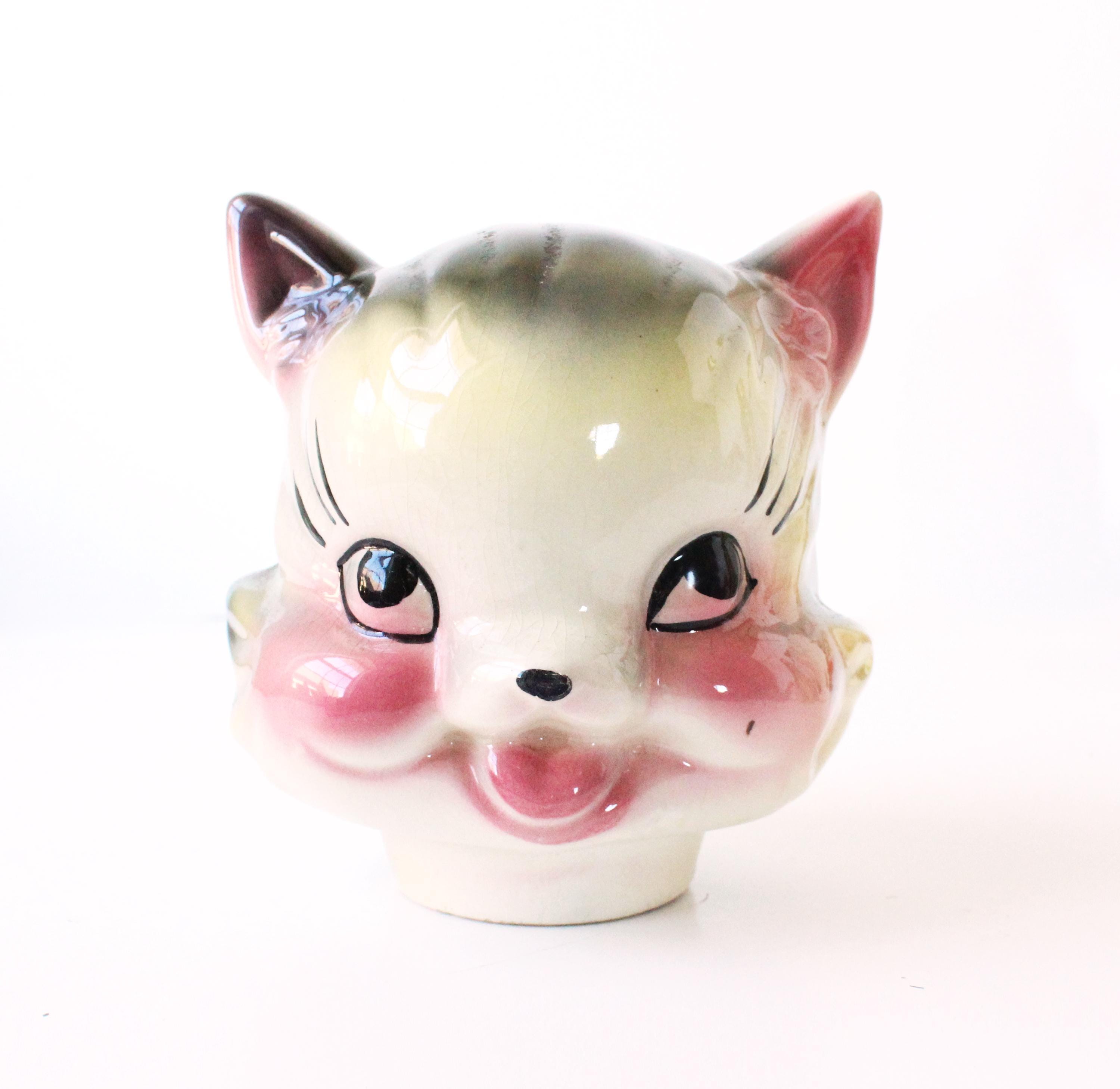 Ceramic Big Eye Cat - Etsy UK