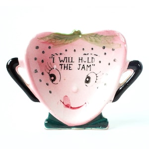 Vintage Strawberry Jam Dish: Anthropomorphic Japan Kitchen Decor