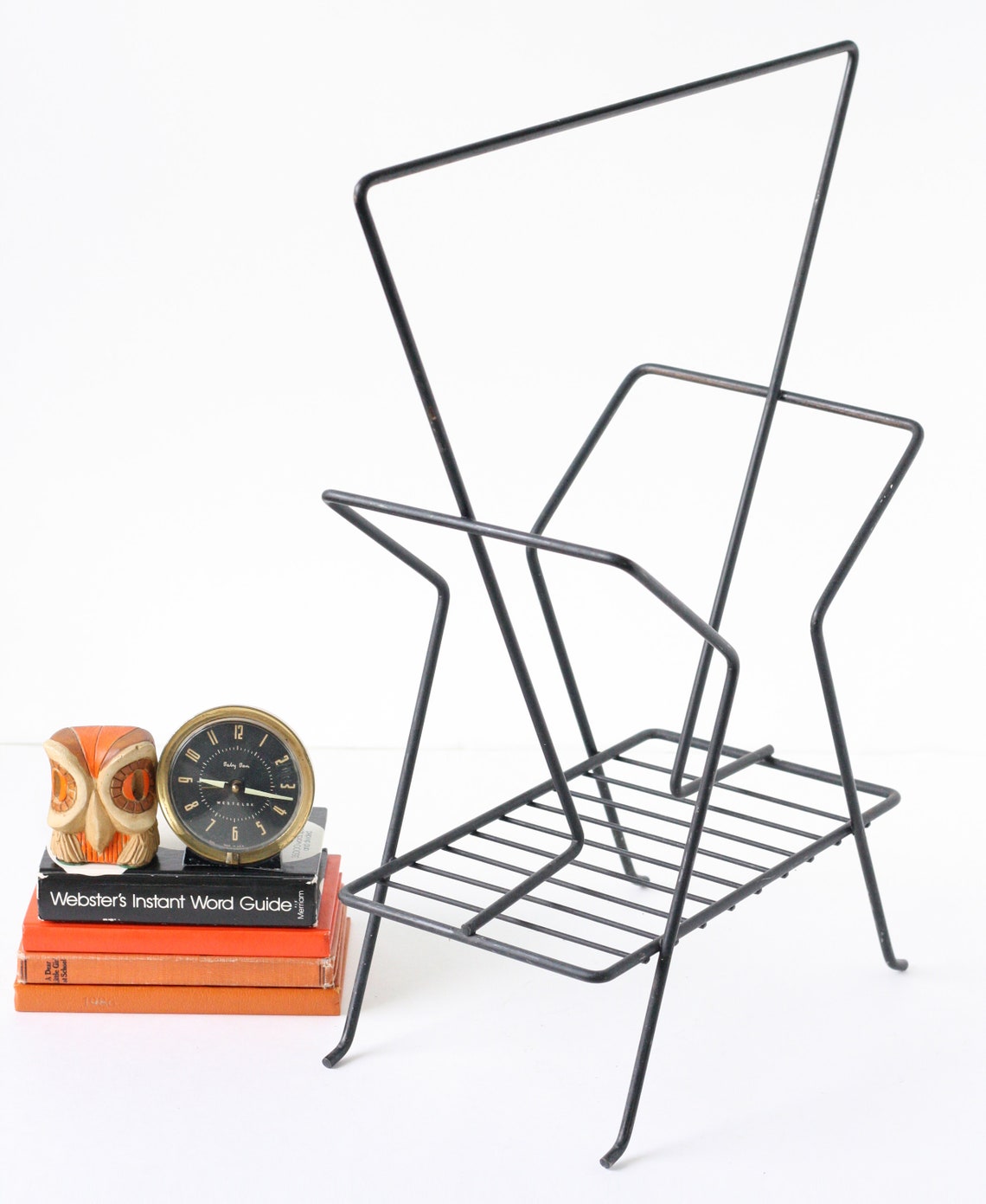 Vintage Magazine Rack Retro Mid Century Modern Magazine Rack Etsy