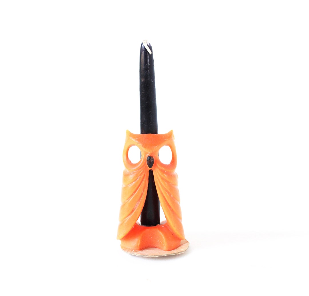 Vintage Owl Candle Gurley Halloween Candle Orange Owl New Etsy