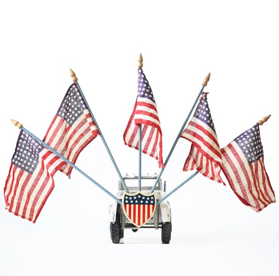 Vintage Flag Holder USA Federal Shield Automobile Flag Etsy