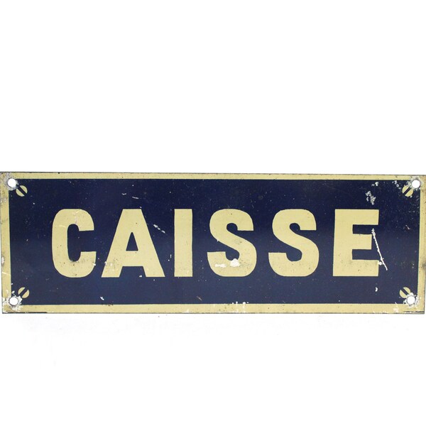 Vintage French Sign, Caisse, Box, Vintage French Decor, Vintage Home Decor