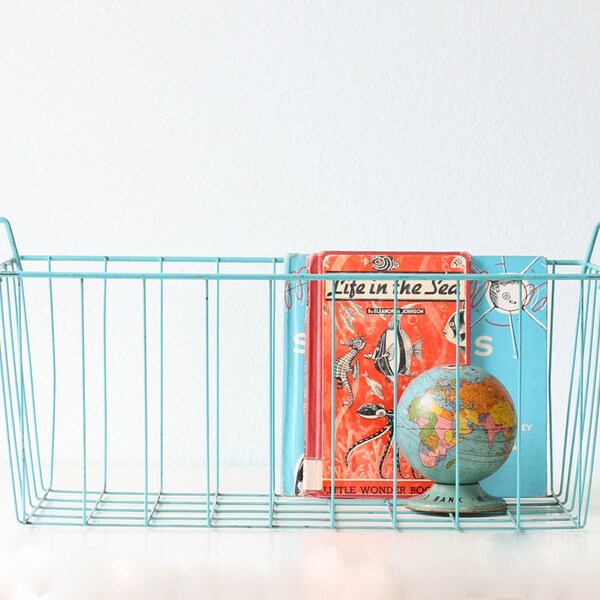 Vintage Aqua Basket