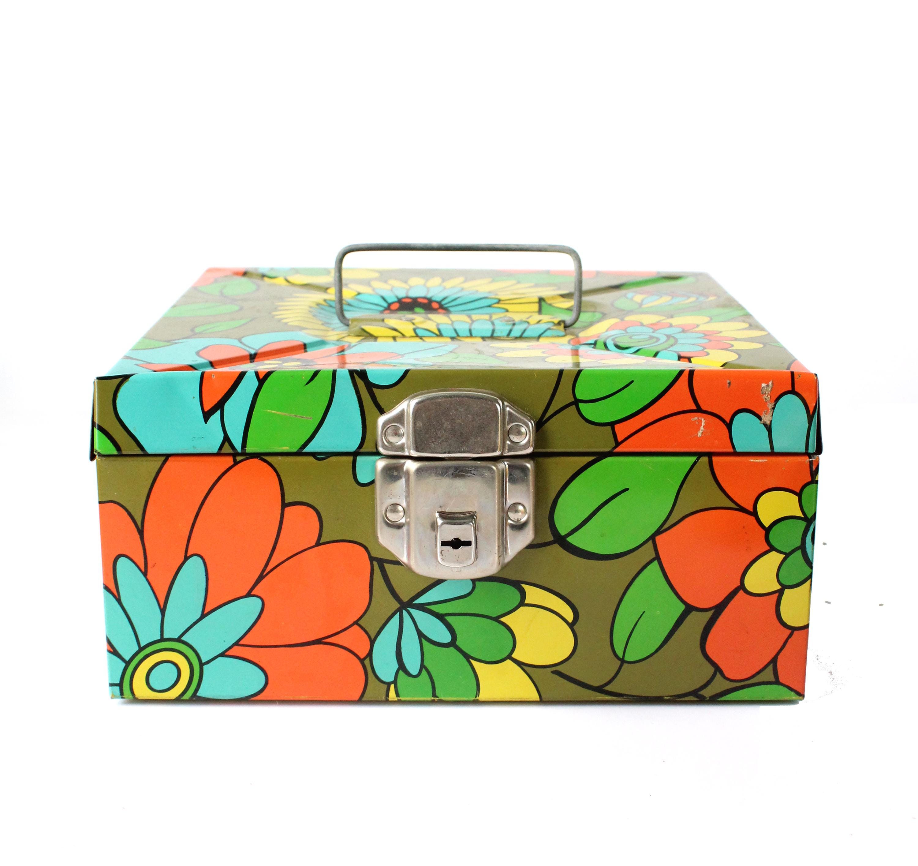 Vintage Flower Power Storage Box - Etsy