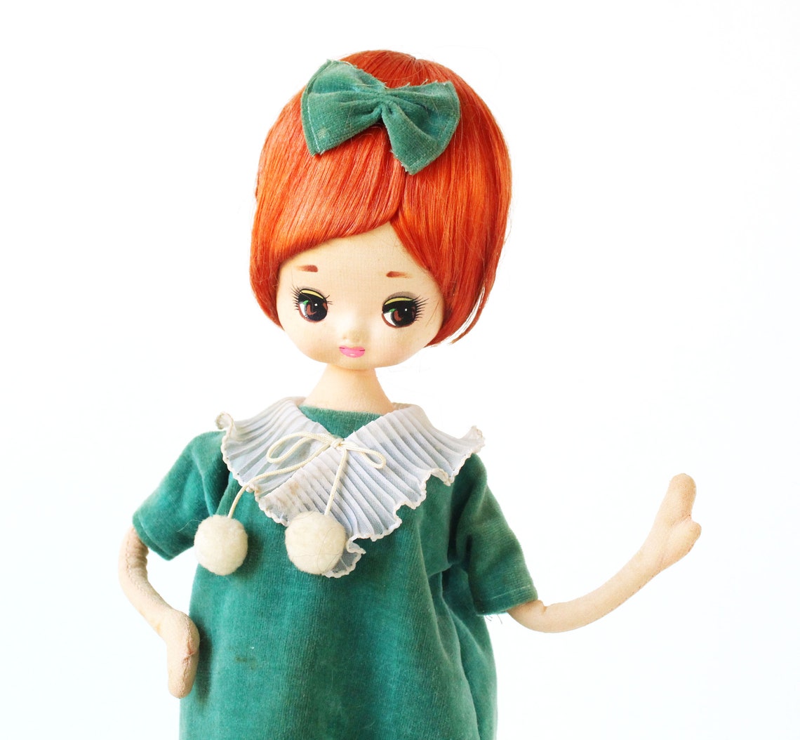 Vintage Pose Doll Retro Mod Pose Doll Big Eye Doll Green Etsy