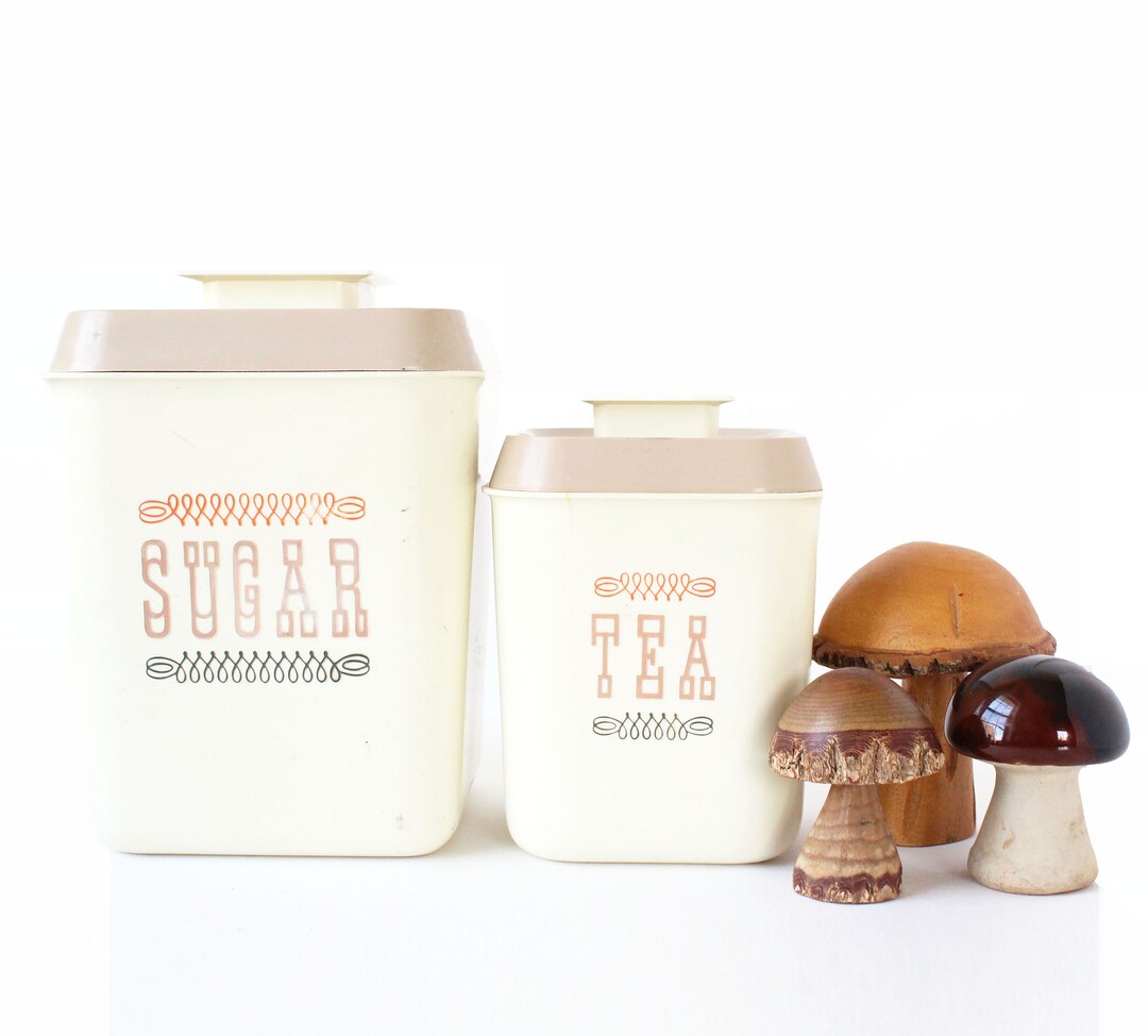Vintage Kitchen Containers Sugar Tea Containers Retro Etsy