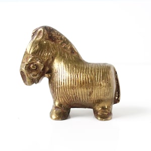 Vintage Brass Zebra, Zebra with Flower, Cartoon Zebra Figurine, Retro Mod Decor, Vintage Home Decor