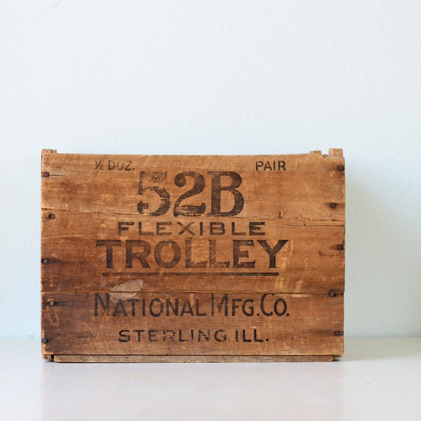 Vintage Wooden Crate - 52B Flexible Trolley