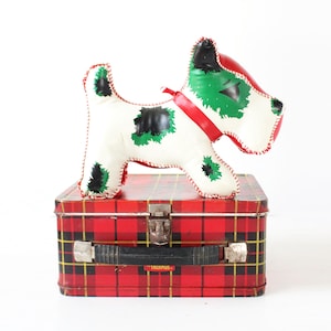 Vintage Vinyl Scottie Dog Toy: 1950s Kitsch Decor